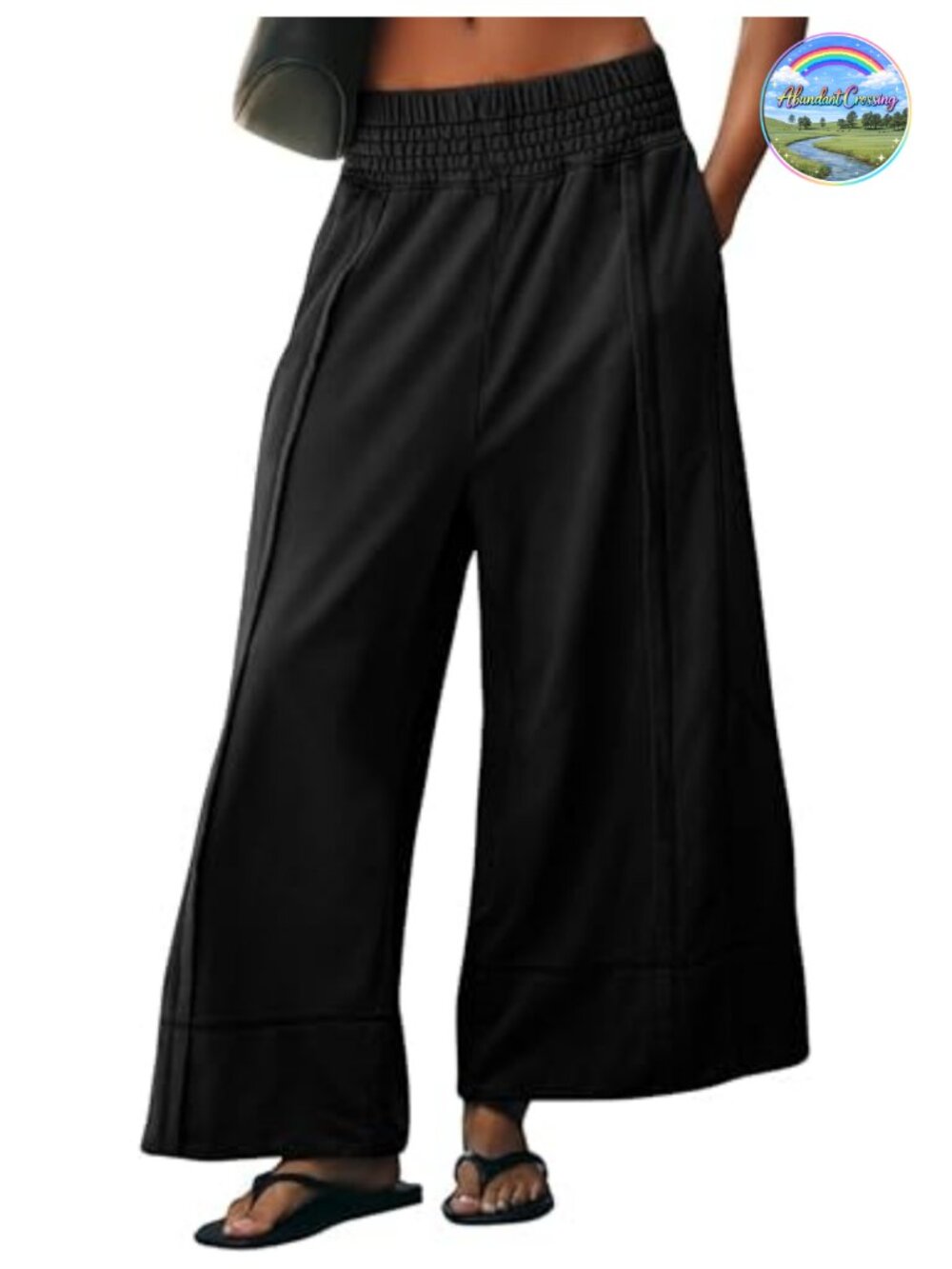 Wide Leg Cotton Sweatpants Baggy Casual Lounge Pants with Pockets